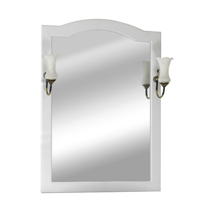 Зеркало навесное Классик 80 Со светильниками Цвет: белое дерево