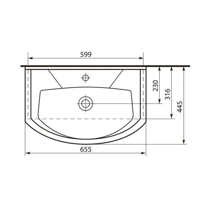 Раковина Элеганс 65