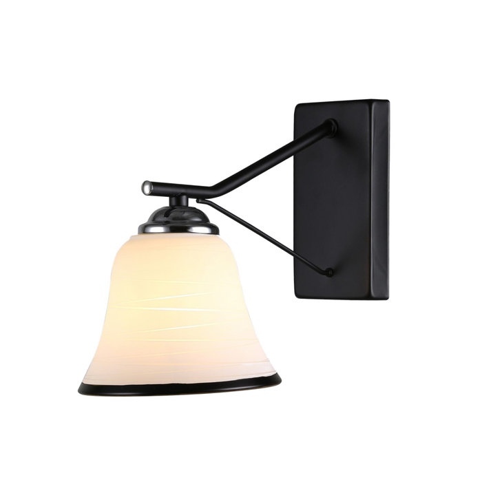 Бра "Клэр" 1x60Вт Е27 черный, хром 25x14x22см