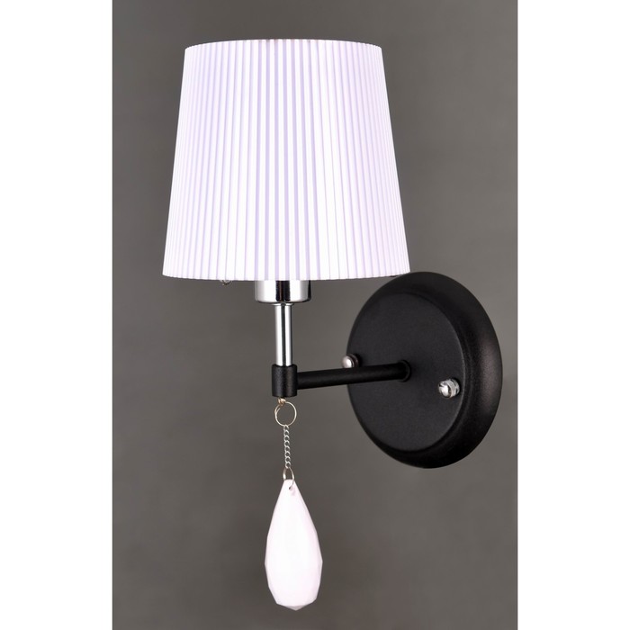 Бра "Лена" 1x40Вт Е14 черный, хром 18,5x13,5x30см