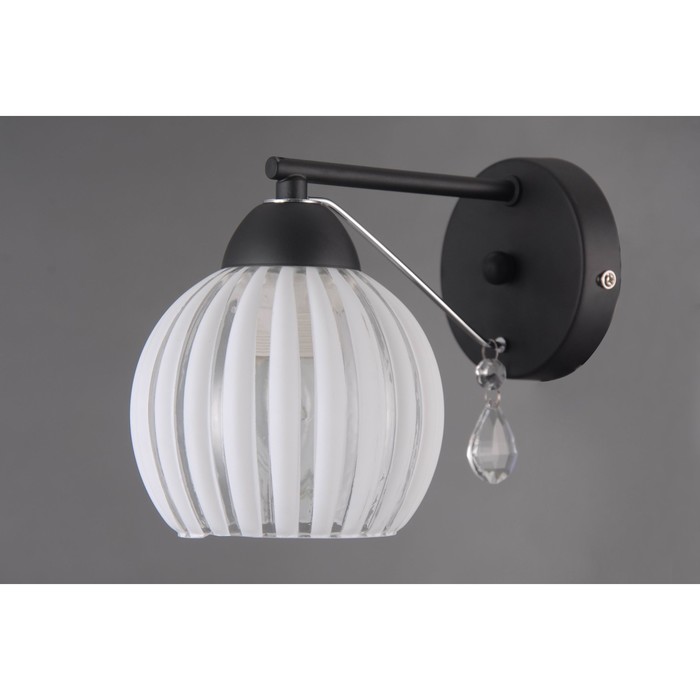 Бра "Катунь" 1x40Вт Е27 хром, черный 19x14x16см