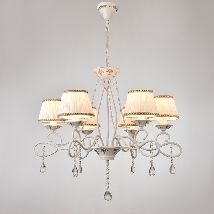 Люстра "Богема" 6x40Вт Е14 белый, золото 62x62x84см