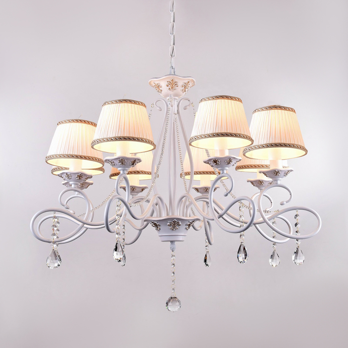 Люстра "Богема" 8x40Вт Е14 белый, золото 78x78x84см