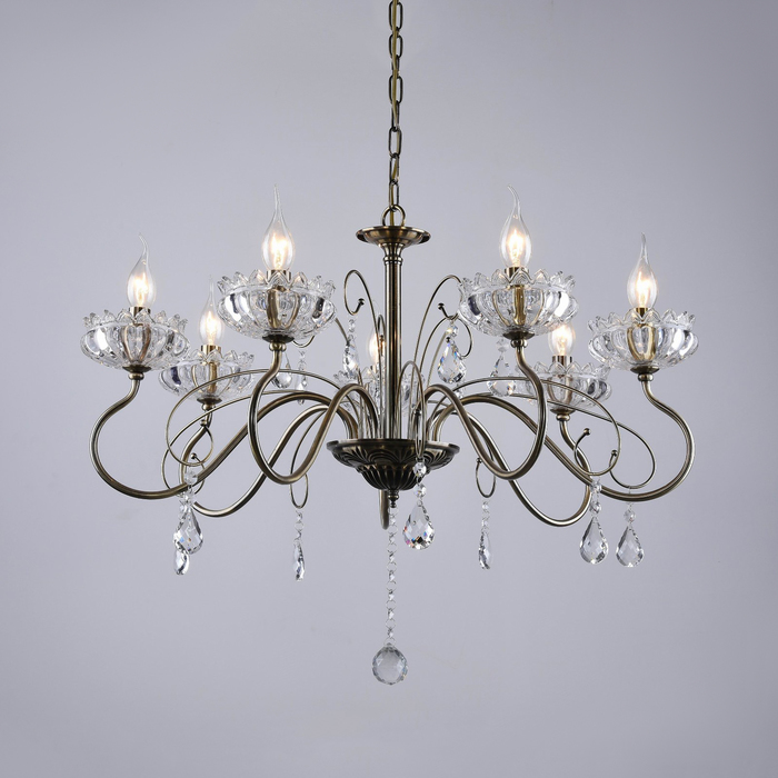 Люстра "Гермиона" 7x60Вт Е14 бронза 72x72x86см