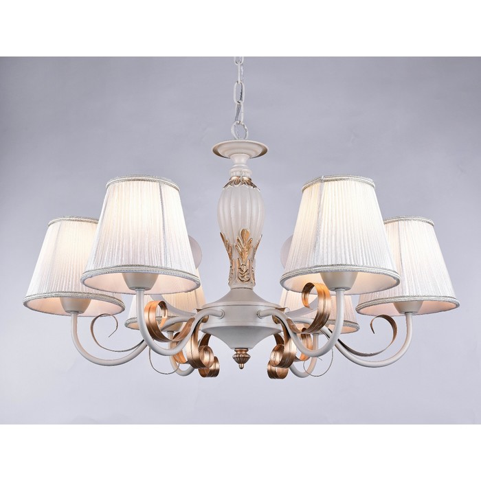 Люстра "Ариадна" 6x40Вт Е14 белый, золото 68x68x90см