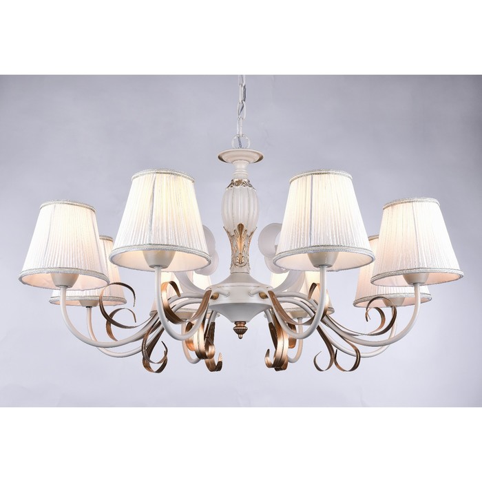 Люстра "Ариадна" 8x40Вт Е14 белый, золото 82x82x90см