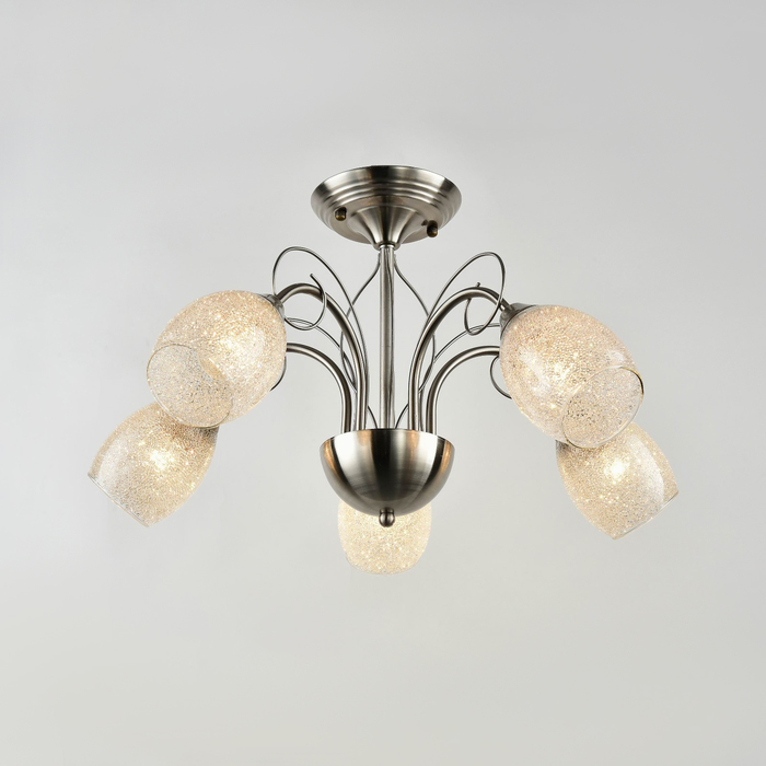 Люстра "Млада" 5x60Вт Е14 никель 58x58x38см