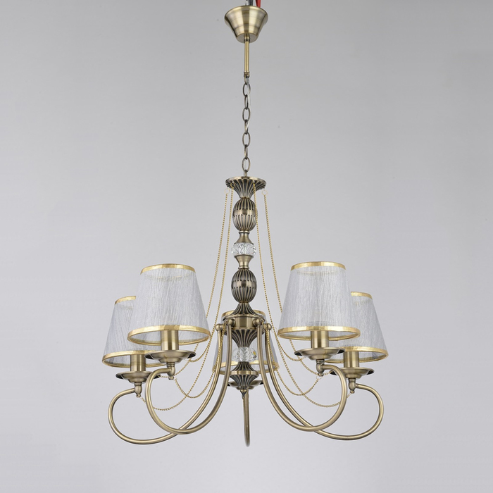 Люстра "Ассель" 5x60Вт Е14 бронза 59x59x93см