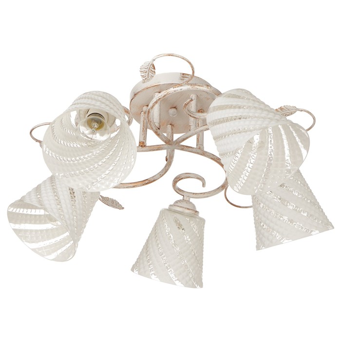 Люстра "Амелия" 5x40Вт Е27 белый, золото 58x58x24см