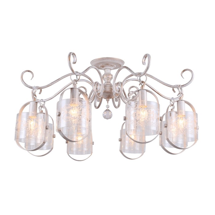 Люстра "Алдан" 8x40Вт Е14 белый, золото 76x76x39,5см