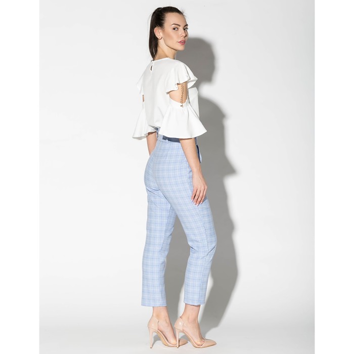 Костюм (блуза, брюки) женский 175 цвет молочный/голубой, р-р 44