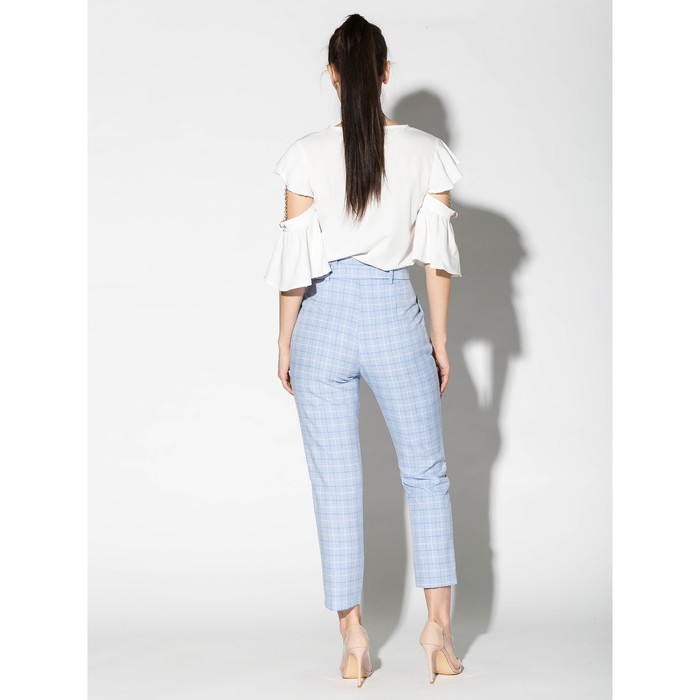 Костюм (блуза, брюки) женский 175 цвет молочный/голубой, р-р 48