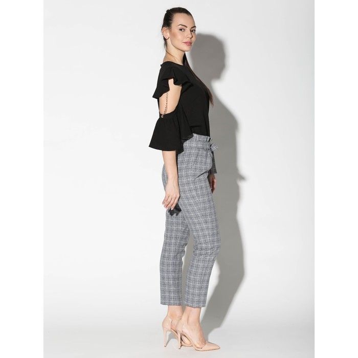 Костюм (блуза, брюки) женский 175 цвет чёрный/серый, р-р 44