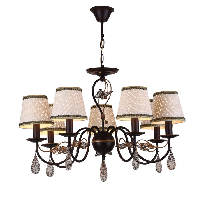 Люстра "Эсмиральда" 7x40Вт Е14 коричневый, золото 73x73x50см