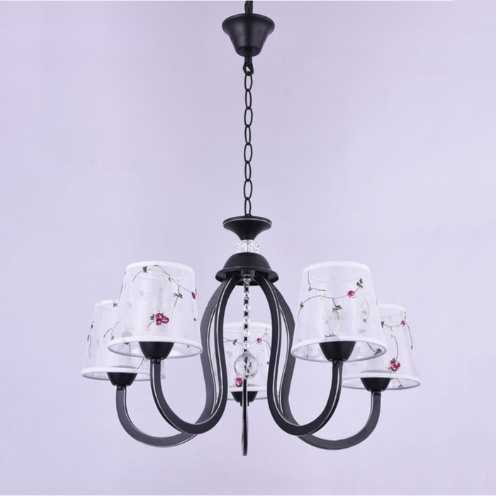 Люстра "Флора" 5x40Вт Е14 черный 56x56x80см