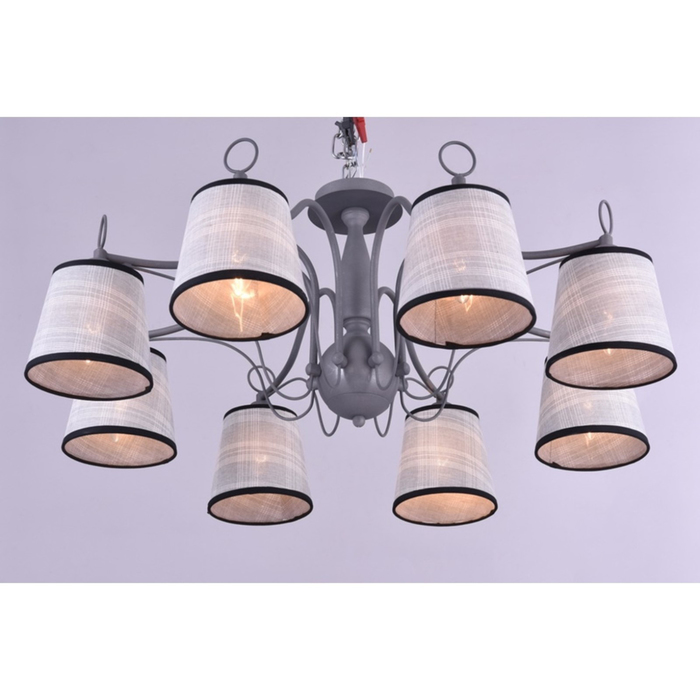 Люстра "Гудзон" 8x40Вт Е14 серый 78x78x30см