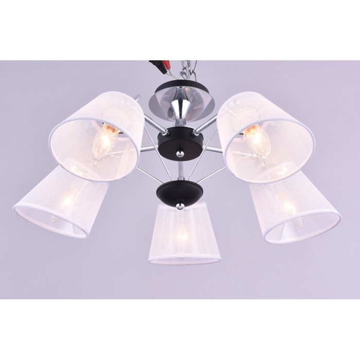 Люстра "Журуа" 5x40Вт Е14 хром, черный 60x60x24см