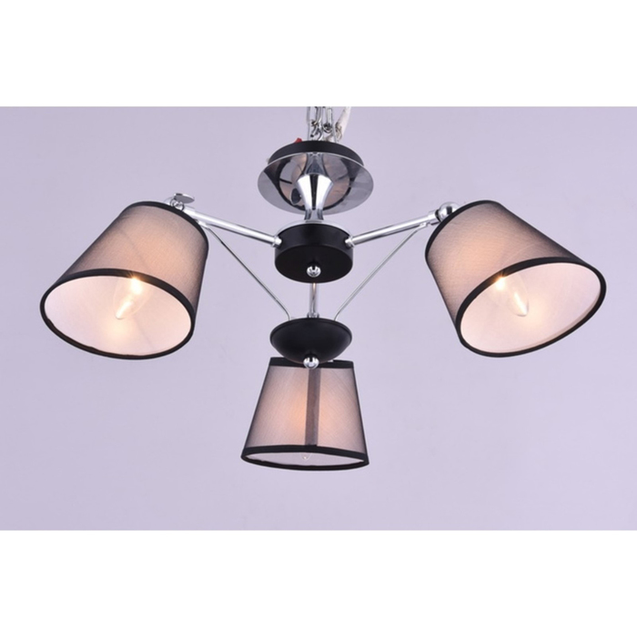Люстра "Журуа" 3x40Вт Е14 хром, черный 60x60x24см