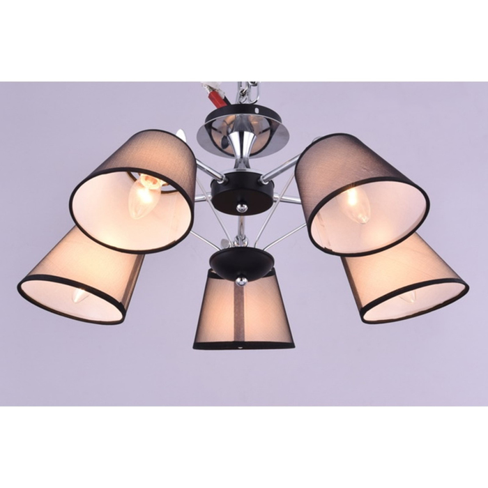 Люстра "Журуа" 5x40Вт Е14 хром, черный 60x60x24см