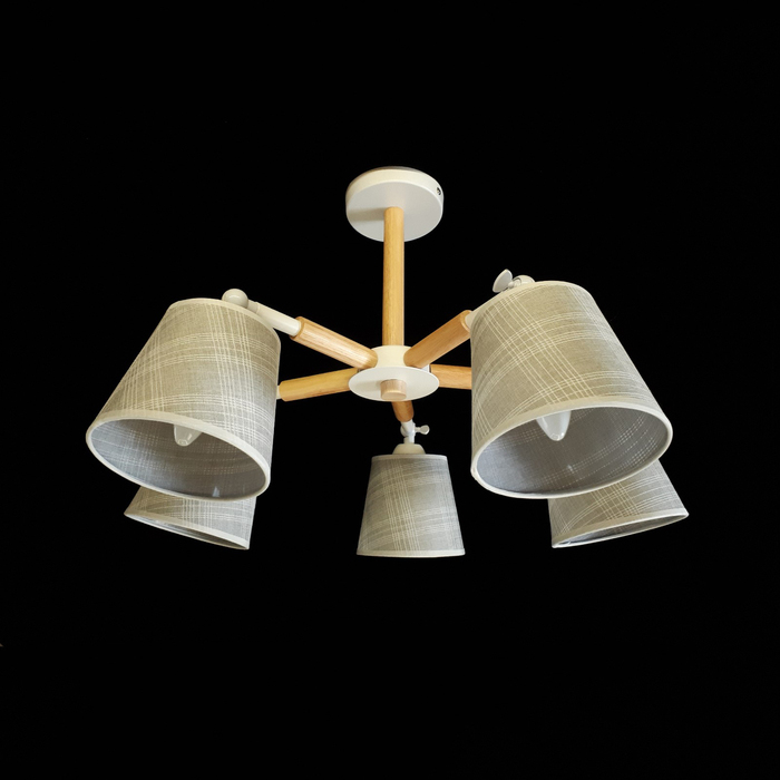 Люстра "Шарлотт" 5x40Вт Е14 белый, коричневый 64x64x41см