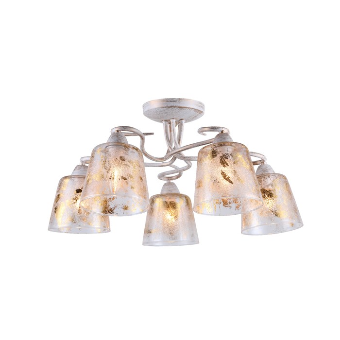 Люстра "Белый/золото" 5x40Вт Е14 белый, золото 69x26x69см