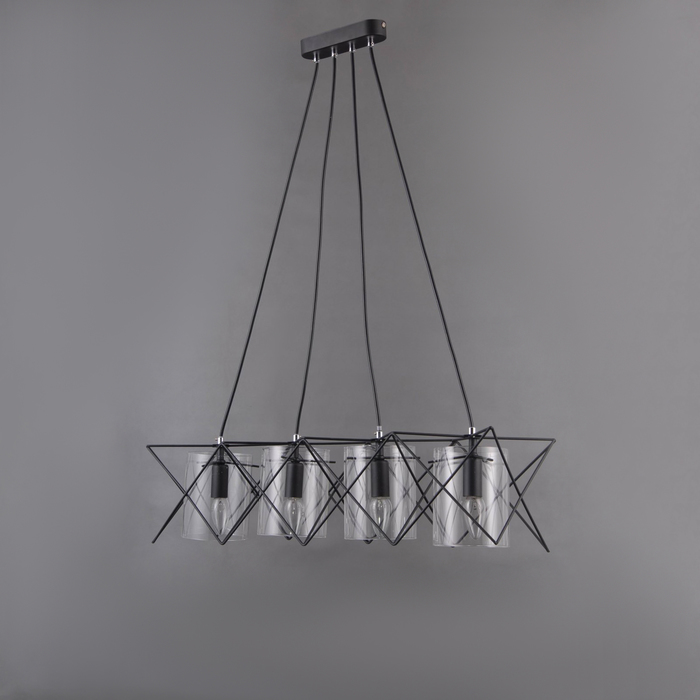 Люстра "Модесто" 4x40Вт Е14 черный, хром 75x75x89см