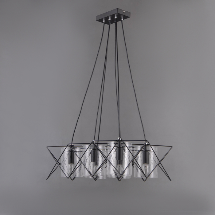 Люстра "Модесто" 6x40Вт Е14 черный, хром 56x56x89см