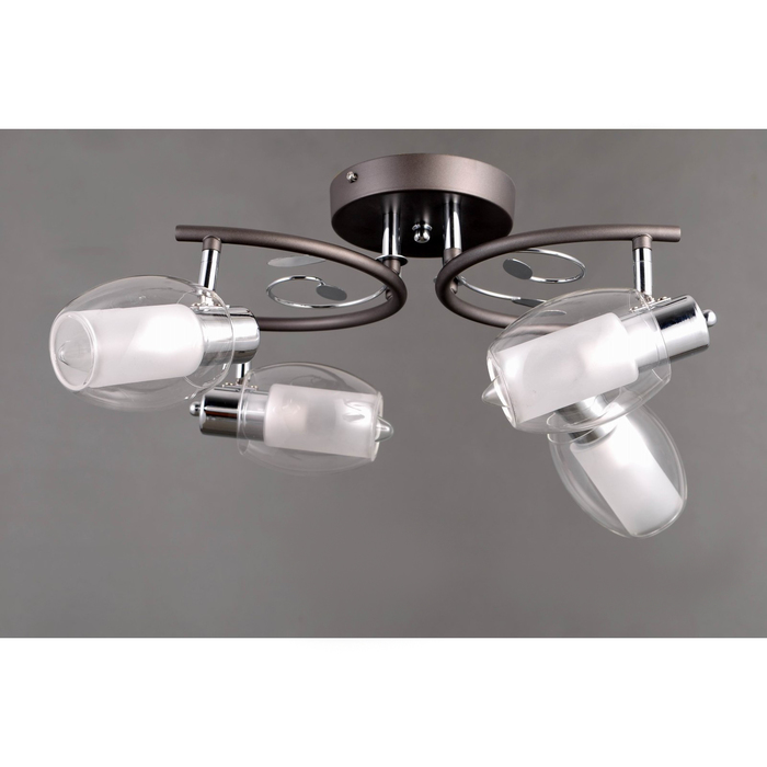 Светильник "Саладо" 4x40Вт Е14 серый, хром 50x50x24см