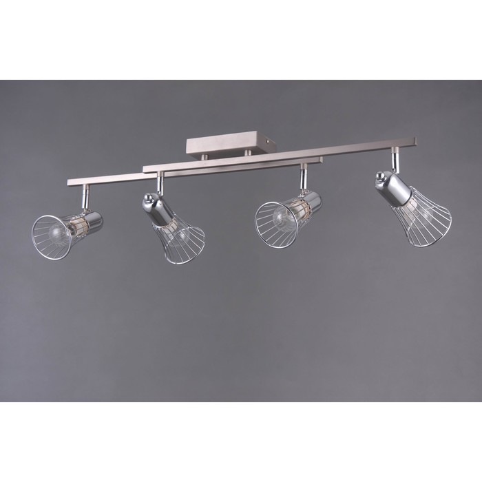 Светильник "Мира" 4x40Вт Е14 никель 71x71x18см