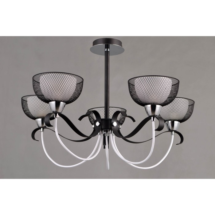 Люстра "Ямуна" 5x40Вт Е14 хром, черный 66x66x42см