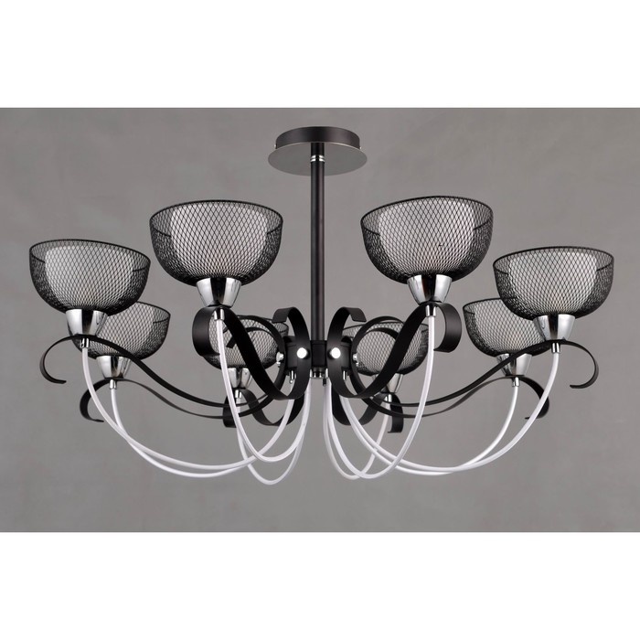 Люстра "Ямуна" 8x40Вт Е14 хром, черный 78x78x48см