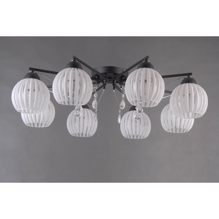 Люстра "Катунь" 8x40Вт Е27 черный, хром 73x73x19см