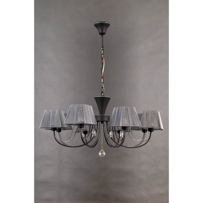 Люстра "Шехерезада" 8x40Вт Е14 черный, серебро 77x77x41см