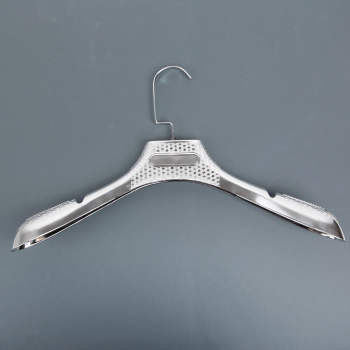 Вешалка-плечики 38х4х23 см, широкие плечики, серебро