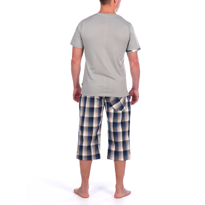 Комплект мужской (футболка, бриджи) 9.23 цвет серый, р-р 46