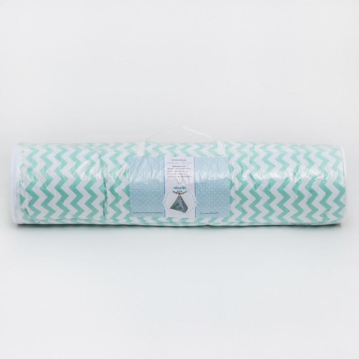 Вигвам "Морские волны", 100х100х160 см, цв. мята/белый, бязь, хл100%