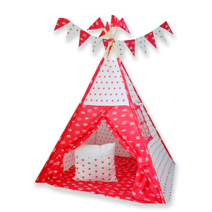 Вигвам "Принцесса", 100х100х160 см, цв. красный, бязь, хл100%