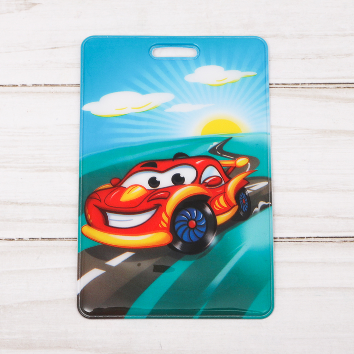 Чехол для бейджа и карточек "Машинка", 6,5 х 10 см