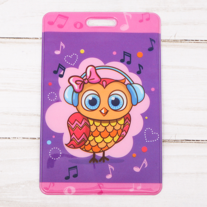 Чехол для бейджа и карточек "Совушка", 6,5 х 10 см