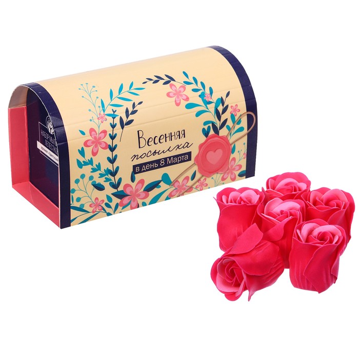 Мыльные лепестки "Весенняя посылка в день 8 марта", 6 шт.