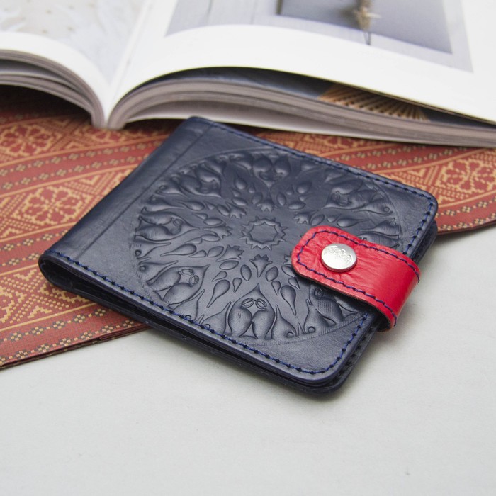 Кошелёк женский, 2 отдела, для карт, для монет, цвет тёмно-синий