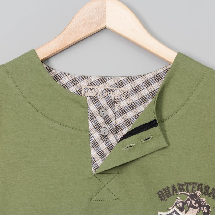 Комплект мужской (футболка, шорты) М-834-26 цвет зелёный, р-р 48