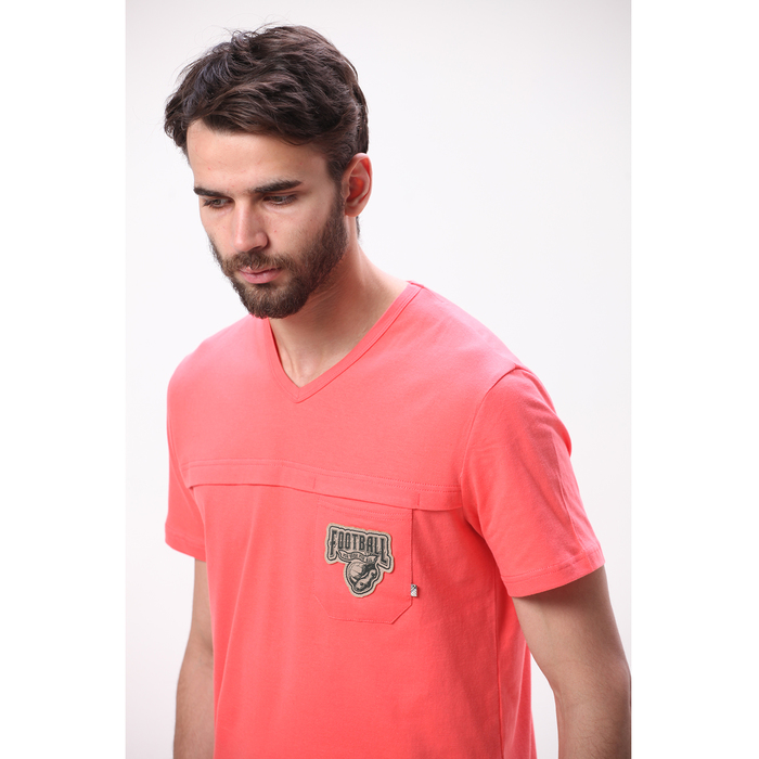 Комплект мужской (футболка, шорты) М-839-26 цвет коралл, р-р 48