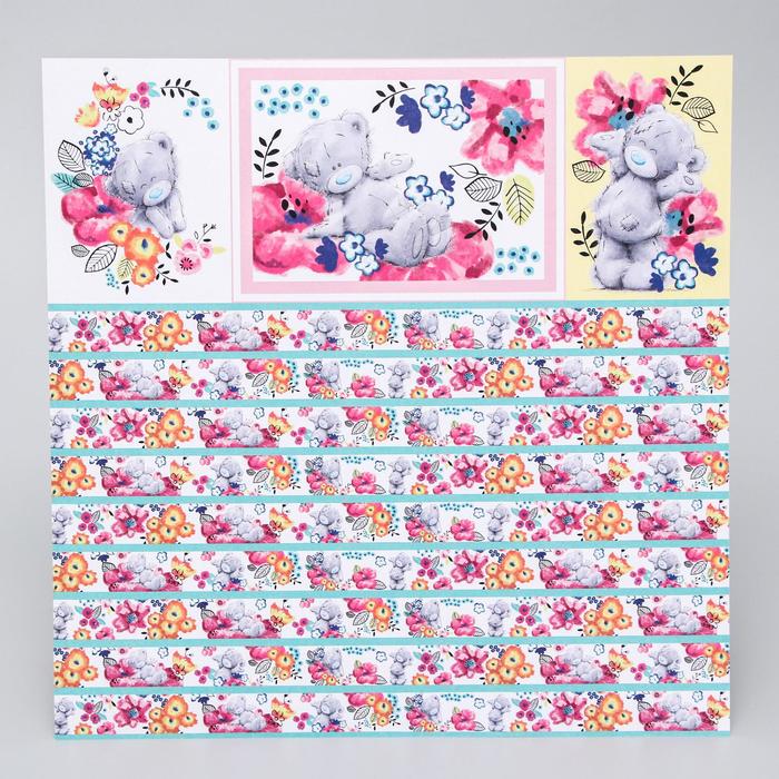 Бумага для скрапбукинга Me to you Цветы "Цветочный день", 30.5х30.5 см 180 гр/м