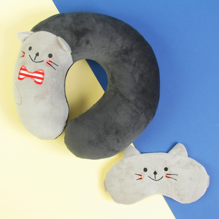 Подголовник "Котик" с маской