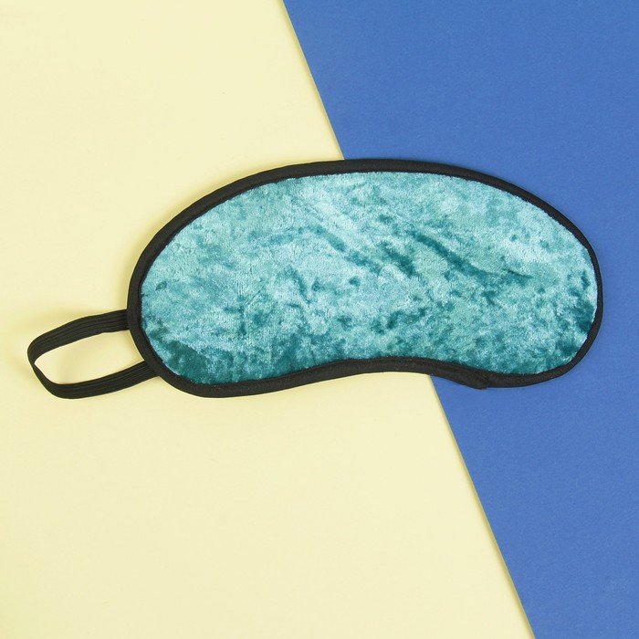 Подголовник "Бархат" ортопедический с маской для сна, цвет сине-зелёный