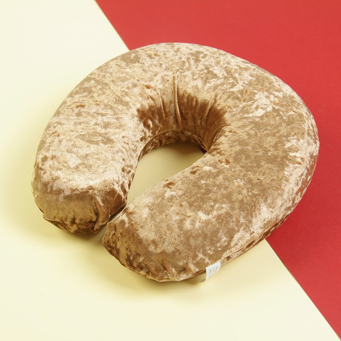 Подголовник "Бархат" ортопедический с маской для сна, цвет бежевый