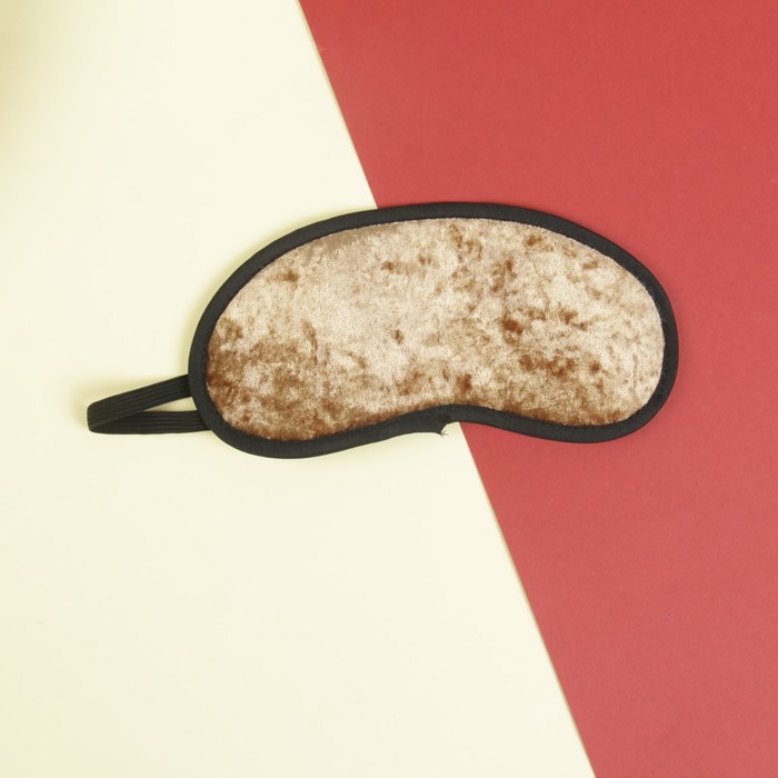 Подголовник "Бархат" ортопедический с маской для сна, цвет бежевый