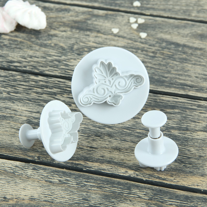 Набор плунжеров кондитерских "Лепнина", 3 шт: 6,6/5,2/3,5х4,5 см