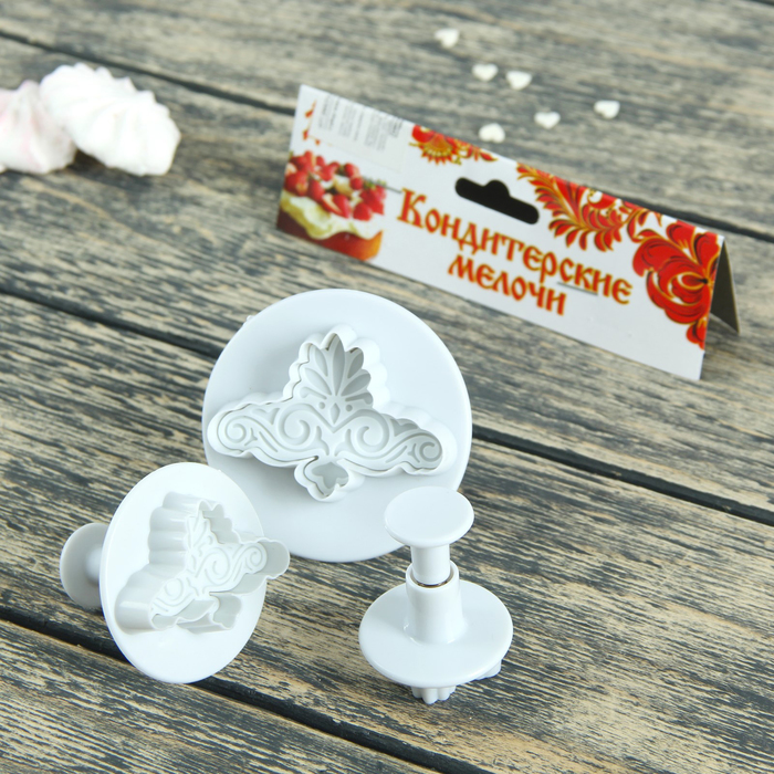 Набор плунжеров кондитерских "Лепнина", 3 шт: 6,6/5,2/3,5х4,5 см